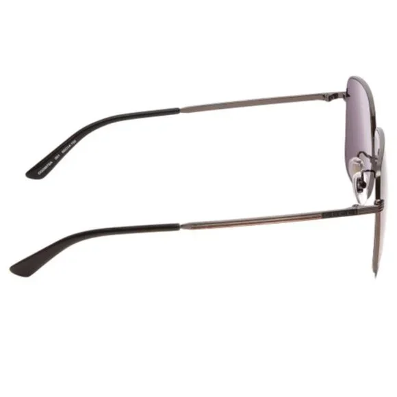 GUCCI GG0987SA-001 Unisex Sunglasses in Ruthenium Silver & Black/Grey Smoke 60mm